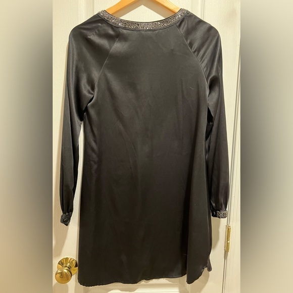 H&M Long Sleeve Black Beaded Dress Size 4 - Picture 5 of 6